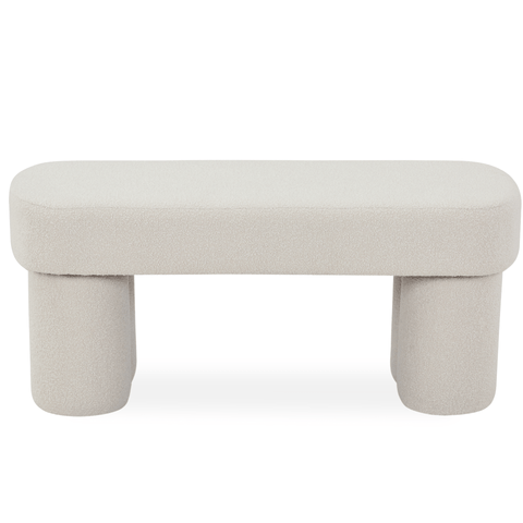 Linea bænk hvid Boucle 100x42x44 cm