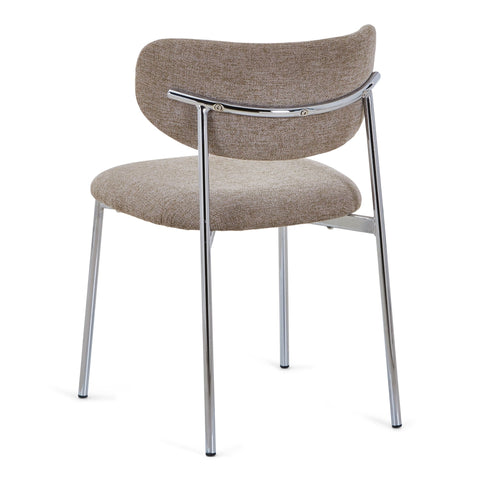 Lucinda spisebordsstol i chrome med sand tekstil
