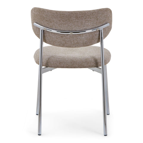 Lucinda spisebordsstol i chrome med sand tekstil