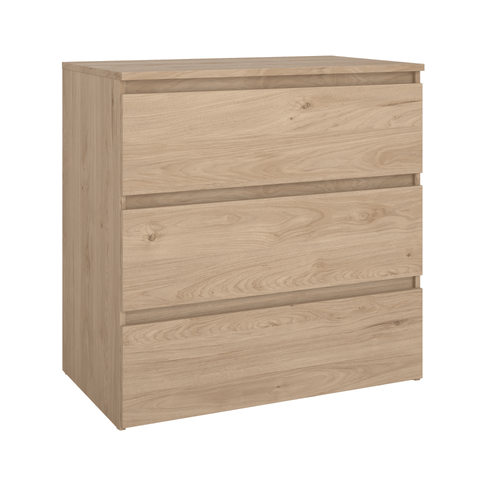 Maise kommode  H:70 x B:70 x D:41 cm med 3 skuffer i egelook