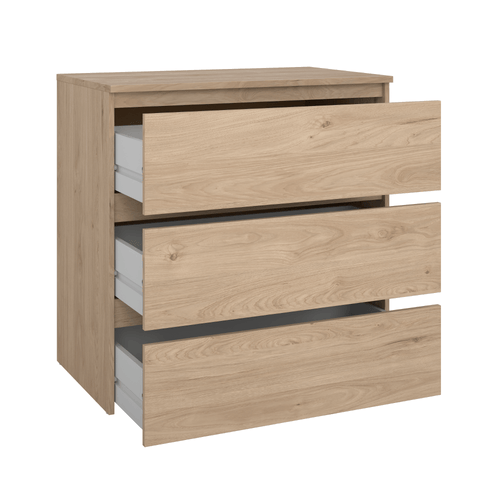 Maise kommode  H:70 x B:70 x D:41 cm med 3 skuffer i egelook