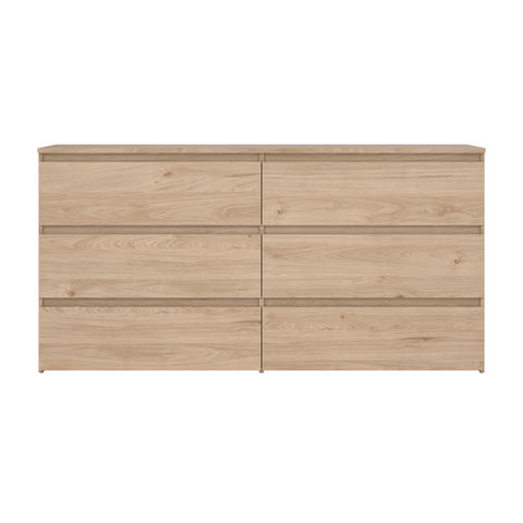 Maise kommode H:70 x B:138 x B:41 cm med 6 skuffer i egelook