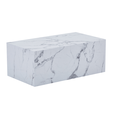 Maxine sofabord hvid marmor look 90x50 cm
