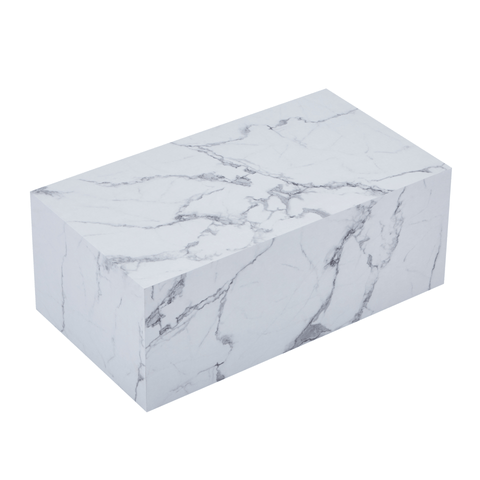 Maxine sofabord hvid marmor look 90x50 cm