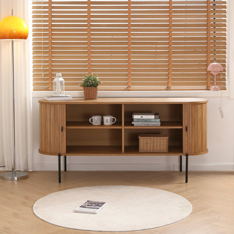 Florence jalousi skab med lameller i eg 160x45x75 cm