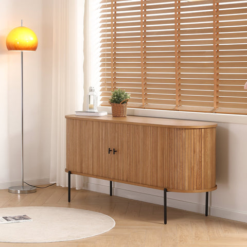Florence jalousi skab med lameller i eg 160x45x75 cm