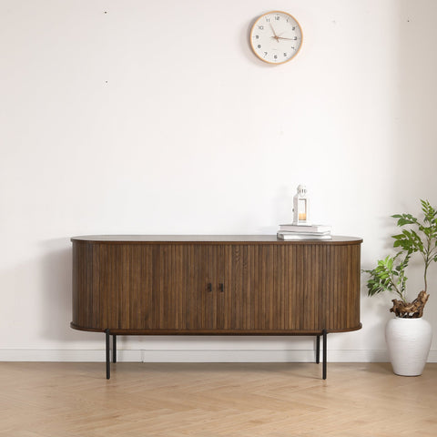 Florence jalousi skab med lameller i røget eg 160x45x75 cm