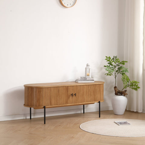 Florence jalousi tv-bord med lameller i eg 138x40x55 cm