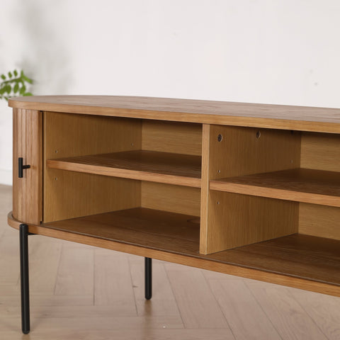 Florence jalousi tv-bord med lameller i eg 138x40x55 cm