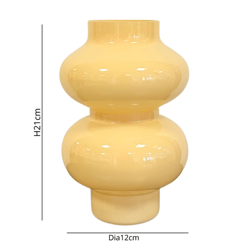 Gaia glasvase gul 21 cm