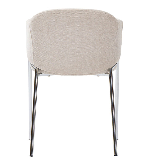 Carolina spisebordsstol i beige tekstil med chrome ben