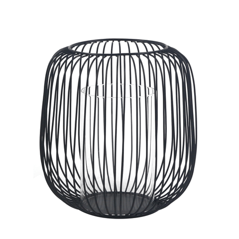 Akia sort metal lanterne 21cm