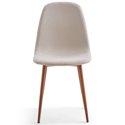 Anna spisebordsstol - beige tekstil med egelook