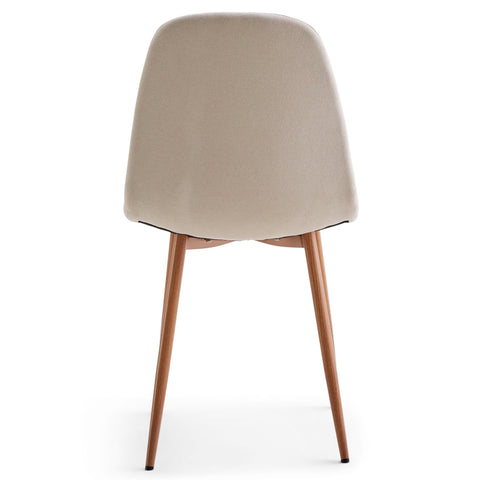 Anna spisebordsstol - beige tekstil med egelook