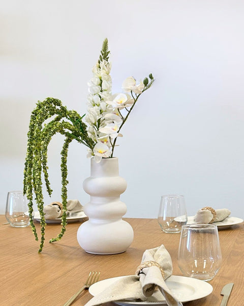 Billie keramik vase hvid 24 cm