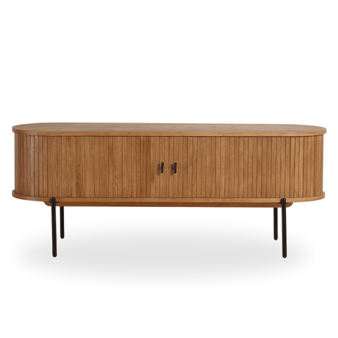 Florence jalousi tv-bord med lameller i eg 138x40x55 cm