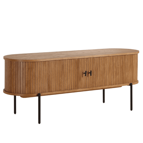 Florence jalousi tv-bord med lameller i eg 138x40x55 cm