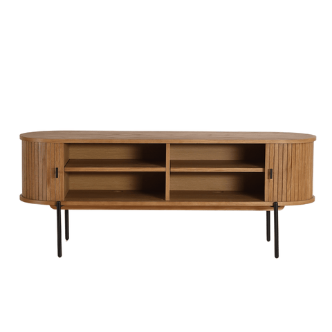 Florence jalousi tv-bord med lameller i eg 138x40x55 cm