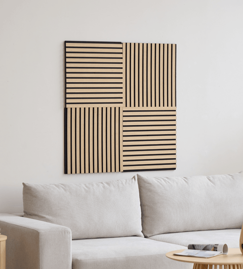 Premium akustikpanel i egetræsfiner 520x520x18 mm