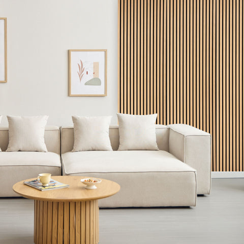Premium akustikpanel i egetræsfiner 2600x520x18 mm