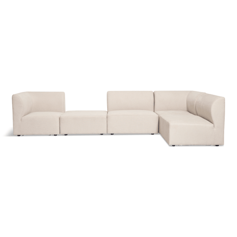 Emilia modulsofa i beige 4 moduler med højre- og venstrevendt chaiselong L: 328 X D: 158 X H: 72 cm