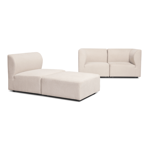 Emilia modulsofa i beige 3 moduler højre- og venstrevendt chaiselong L: 243 X D: 158 X H: 72 cm