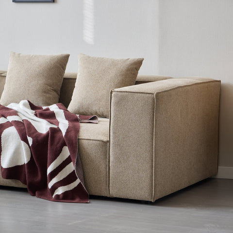 Hailey - Højrevendt chaiselong modulsofa i sand med 3 moduler L: 415 X D: 148 X H: 65 cm