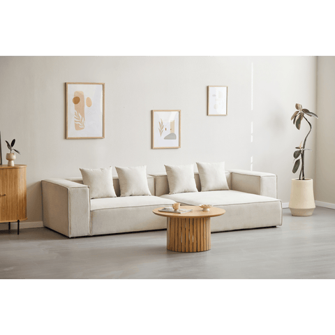 Hailey modul med halvt ryglæne venstrevendt i beige L: 148 x D: 100 x H: 65 cm