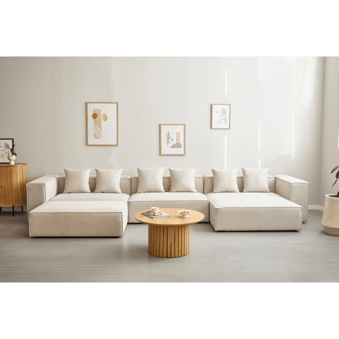 Hailey midtermodul i beige L: 121 X D: 100 X H: 65 cm