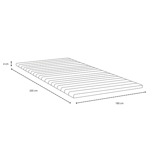 Boxmadras seng i beige 180x200 cm med 4 cm topmadras i PU-skum ekskl. ben