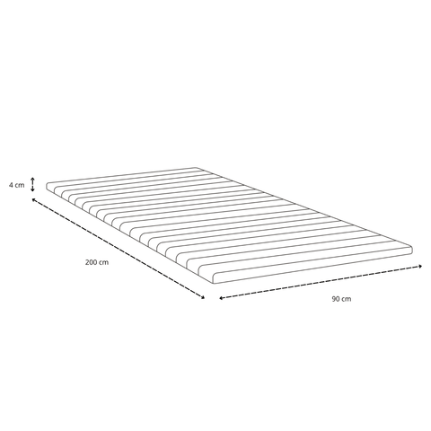 Boxmadras seng i beige 90x200 cm med 4 cm topmadras i PU-skum ekskl. ben