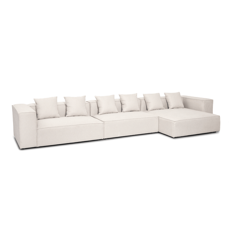 Hailey - Højrevendt chaiselong modulsofa i beige med 3 moduler L: 415 X D: 148 X H: 65 cm
