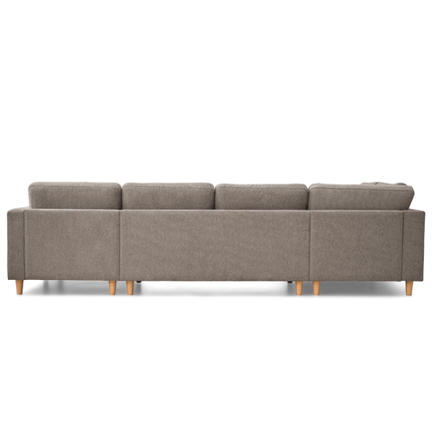 Jennifer højrevendt u-sofa i sand med chaiselong - L: 300 x D: 208 x H: 82 cm