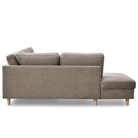 Jennifer højrevendt u-sofa i sand med chaiselong - L: 300 x D: 208 x H: 82 cm