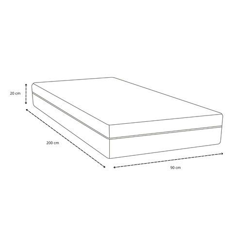Jacob springmadras 90x200x20 cm med pocketfjedre - Premium