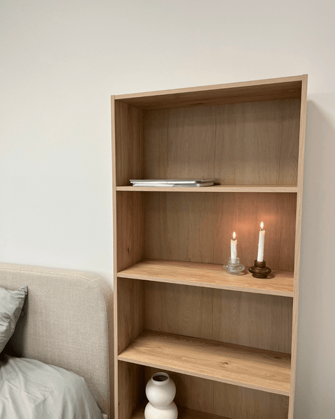 Maddie reol med 5 hylder i eg 175,5x66x25,5 cm