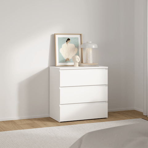 Maise kommode H:70 x B:70 x D:41 cm med 3 skuffer i hvid