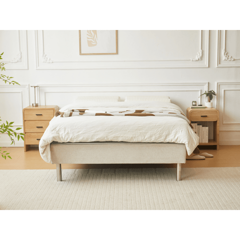 Oliver boxmadras i beige 140x200 cm