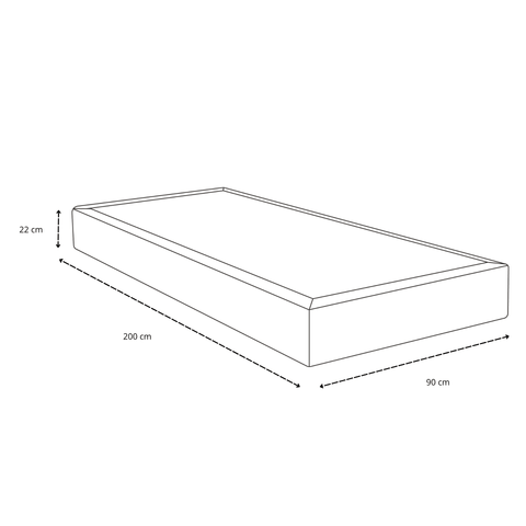 Boxmadras seng i beige 180x200 cm med 4 cm topmadras i PU-skum ekskl. ben