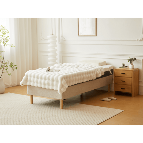 Oliver boxmadras i beige 90x200 cm