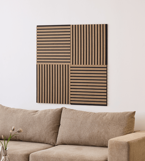Premium akustikpanel i røget egetræsfiner 520x520x18 mm