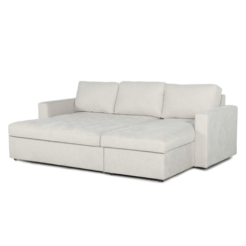 Sinus beige sovesofa med vendbar chaiselong og opbevaring