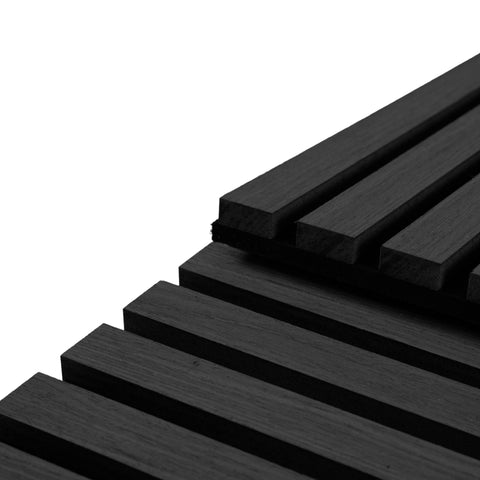 Premium akustikpanel i sort egetræsfiner 1200x520x18 mm
