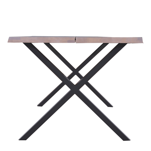 Susan plankebord - 200x95 cm - i hvidolieret eg med krydsben - (Forberedt til tillægsplader)
