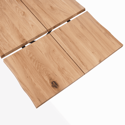Susan plankebord - 200x95 cm - naturligt olieret eg med krydsben (Forberedt til tillægsplader)