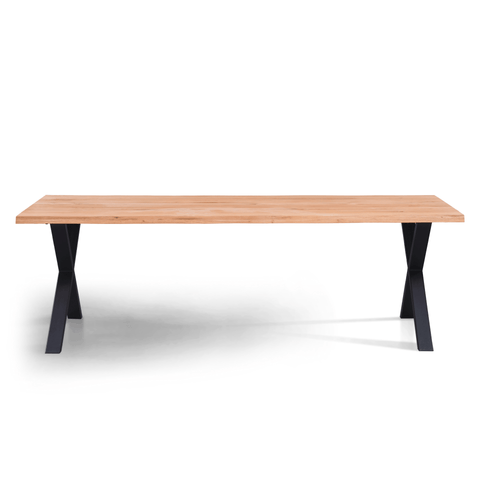 Susan plankebord - 200x95 cm - naturligt olieret eg med krydsben (Forberedt til tillægsplader).  (OUB12263) - se produktbeskrivelse