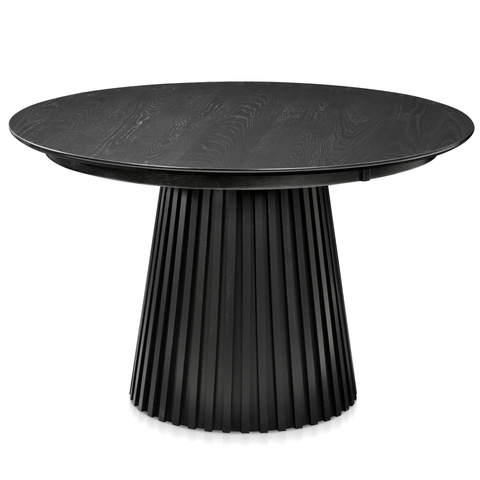 Monica rundt lamel spisebord i sort 120 cm