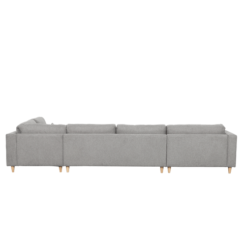 Brandy - venstrevendt u-sofa i grå med chaiselong -  L: 366 x D: 211 x H: 80 cm