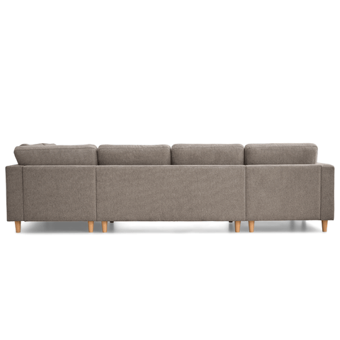 Jennifer venstrevendt u-sofa i sand med chaiselong - L: 300 x D: 208 x H: 82 cm