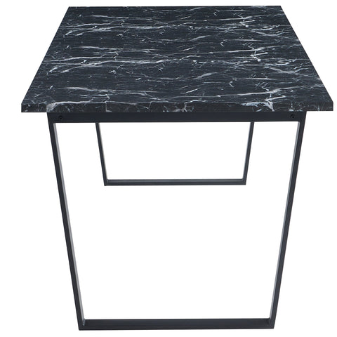 Karl spisebord i mat sort med marmor look - 210 x 90 cm